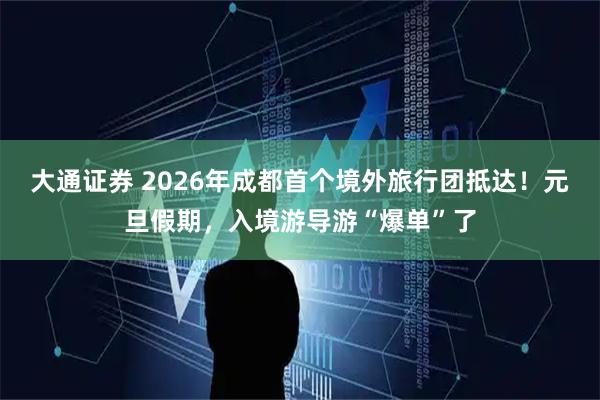大通证券 2026年成都首个境外旅行团抵达！元旦假期，入境游导游“爆单”了