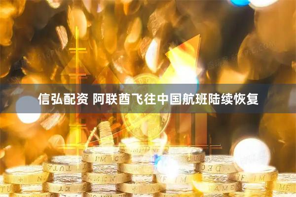信弘配资 阿联酋飞往中国航班陆续恢复